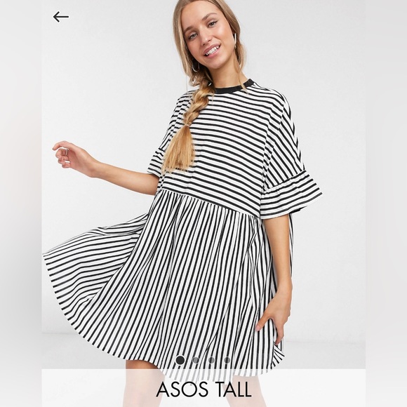 ASOS DESIGN Tall Oversized Smock T-Shirt Dress - Picture 2 of 6